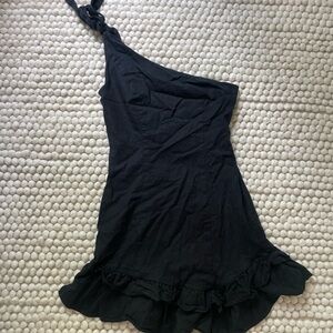 Lovers + Friends Black One Shoulder Mini Dress